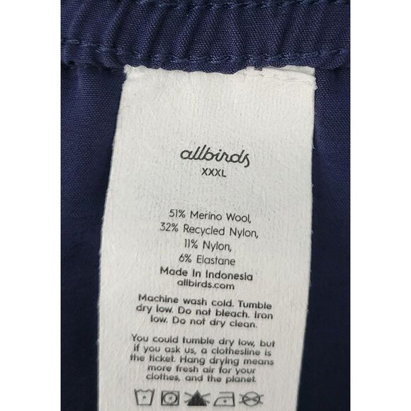 allbirds 12.1 Carbon Footprint Wool Blend Natural Run Short True Navy Mens XXXL - Picture 6 of 13